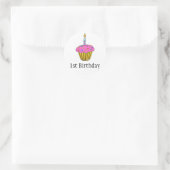 Birthday Cupcake Runder Aufkleber (Tasche)