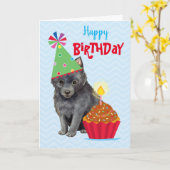 Birthday Cupcake Schipperke Karte (Gelbe Blume)
