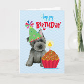 Birthday Cupcake Scottish Terrier Karte (Vorderseite)