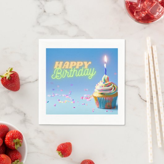 Birthday Cupcake Serviette (Beispiel)