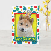Birthday Cupcake - Shiba Inu Karte (Gelbe Blume)