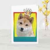 Birthday Cupcake - Shiba Inu Karte (Gelbe Blume)