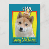 Birthday Cupcake - Shiba Inu Postkarte (Vorderseite)