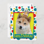 Birthday Cupcake - Shiba Inu Postkarte (Vorne/Hinten)