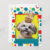 Birthday Cupcake - ShihPoo - Maggie Postkarte (Vorne/Hinten)