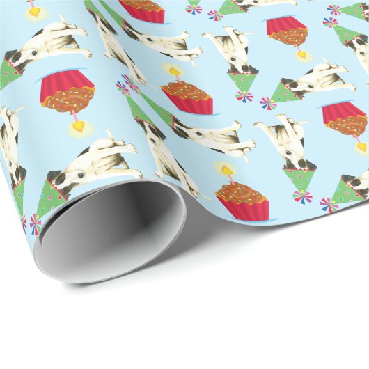Birthday Cupcake Smooth Fox Terrier Geschenkpapier (Rolleneckpunkt)