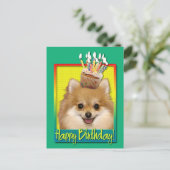 Birthday Cupcake Spitz Postkarte (Stehend Vorderseite)