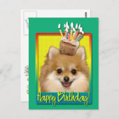 Birthday Cupcake Spitz Postkarte (Vorne/Hinten)