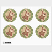 Birthday Cupcake Toppers Stickers Monkey Jungle (Blatt)