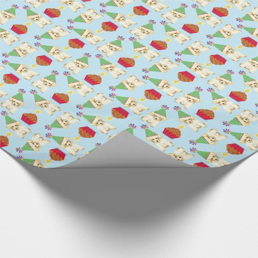 Birthday Cupcake Toy Poodle Geschenkpapier (Ecke)