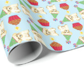 Birthday Cupcake Toy Poodle Geschenkpapier (Rolleneckpunkt)