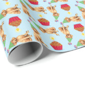 Birthday Cupcake Vizsla Wrapping Paper Geschenkpapier (Rolleneckpunkt)
