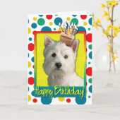 Birthday Cupcake - West Highland Terrier Karte (Gelbe Blume)