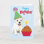 Birthday Cupcake Westie Card Karte (Vorderseite)