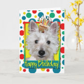 Birthday Cupcake - Westie - Tank Karte (Gelbe Blume)