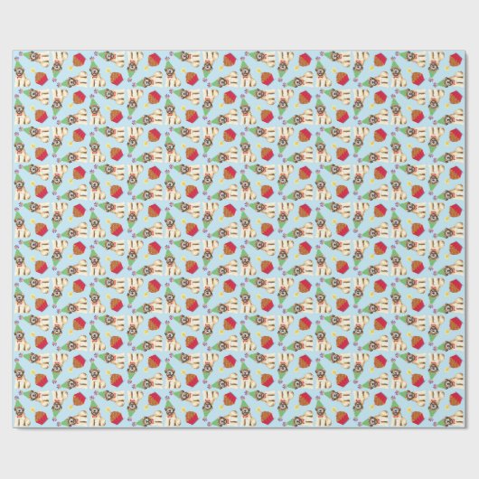 Birthday Cupcake Wheaten Terrier Wrapping Paper Geschenkpapier (Flach)