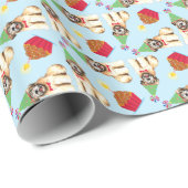 Birthday Cupcake Wheaten Terrier Wrapping Paper Geschenkpapier (Rolleneckpunkt)