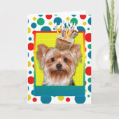 Birthday Cupcake - Yorkshire Terrier Karte (Vorderseite)