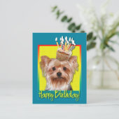 Birthday Cupcake - Yorkshire Terrier Postkarte (Stehend Vorderseite)