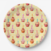 Birthday Cupcakes and Polka Dot Pappteller (Vorderseite)