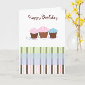 Birthday Cupcakes Karte (Gelbe Blume)