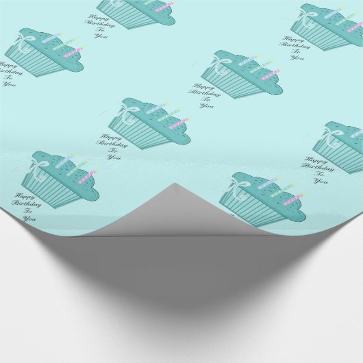 Birthday Cupcakes mit Kerzen Geschenkpapier (Ecke)