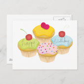Birthday Cupcakes Postkarte (Vorne/Hinten)