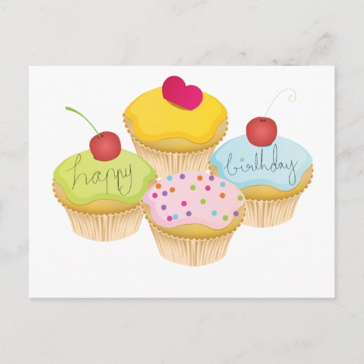 Birthday Cupcakes Postkarte (Vorderseite)