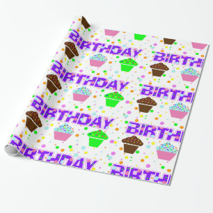 Birthday Cupcakes Wrapping Paper Geschenkpapier