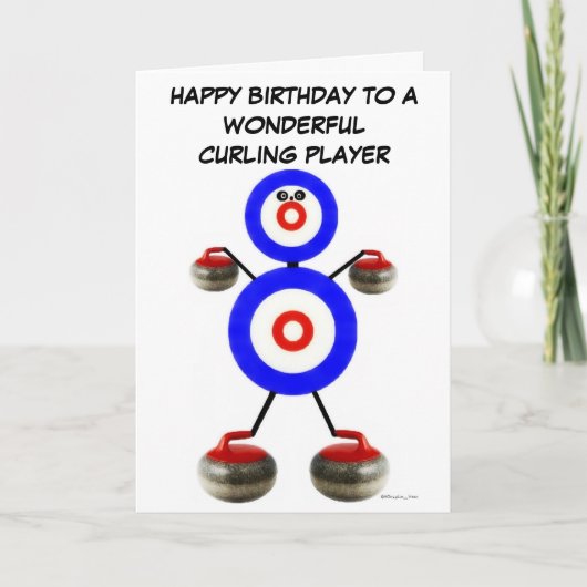 Birthday Curling Player Karte (Vorderseite)