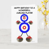 Birthday Curling Player Karte (Gelbe Blume)