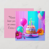 Birthday Custom card Einladung (Vorne/Hinten)