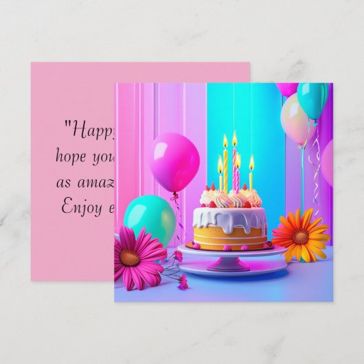 Birthday Custom card Einladung (Vorne/Hinten)