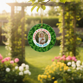 Birthday Custom Photo Garden Ceramic Ornament