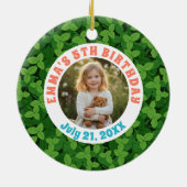 Birthday Custom Photo Garden Ceramic Ornament (Hinten)