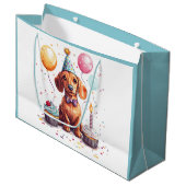 Birthday Dachshund Dogs Große Geschenktüte (Vorderseite Schrägansicht)