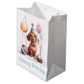 Birthday Dachshund Dogs Mittlere Geschenktüte (Vorderseite Schrägansicht)