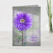 Birthday Dahlia Fensterschatten Karte (Vorderseite)