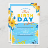 Birthday Daisies Einladung (Vorne/Hinten)