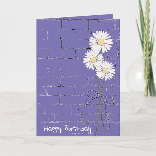 Birthday Daisy Bouquet auf Brick Karte (Vorderseite)