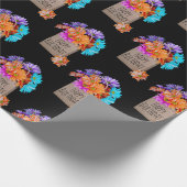 Birthday Daisy Bouquet auf schwarz Geschenkpapier (Ecke)