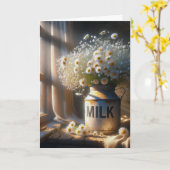 Birthday Daisy Bouquet in Old Milk Can Karte (Gelbe Blume)