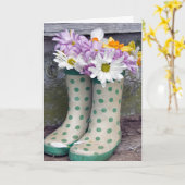 Birthday daisy Bouquet in Stiefeln Karte (Gelbe Blume)