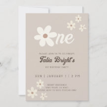 Birthday Daisy Natural Boho Retro Vibes