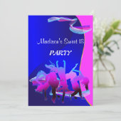 Birthday Dance Party Einladung (Stehend Vorderseite)