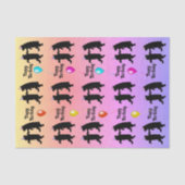 Birthday Dancing Black Bears Party Hats Balloons Seidenpapier (Vorderseite)