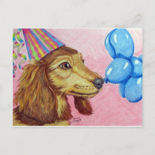 Birthday Daschund Postcard Postkarte