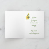 Birthday Daughter Aquarell Sonnenblumen, Blumen Karte (Innenseite)
