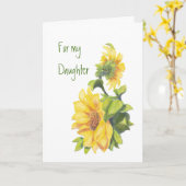 Birthday Daughter Aquarell Sonnenblumen, Blumen Karte (Gelbe Blume)