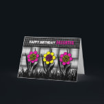 BIRTHDAY - DAUGHTER - BLACK/WHITE/DAISIES KARTE<br><div class="desc">FUN CARD TO SEND TO FRIENDS AND FAMILY - SEE ALSO SAME IMAGE FOR INVITATIONS</div>